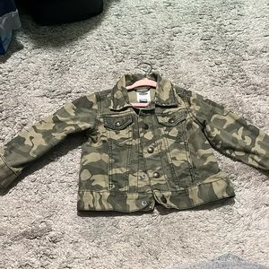 Cute camo print denim jacket